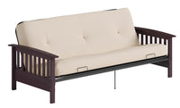 Armature de futon Dorel Home Axton de format lit double avec accoudoirs en métal noir et matelas à r