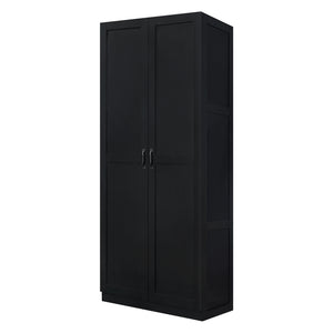 Armoire de rangement autoportante moderne Hopkins de Manhattan Comfort avec 7 tablettes - blanche