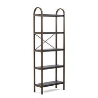 Bibliothèque moderne Bellwood de Umbra à 5 tablettes - noire et noyer