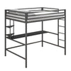 Lit mezzanine double Maxwell de Novogratz en métal avec bureau - gris-noir