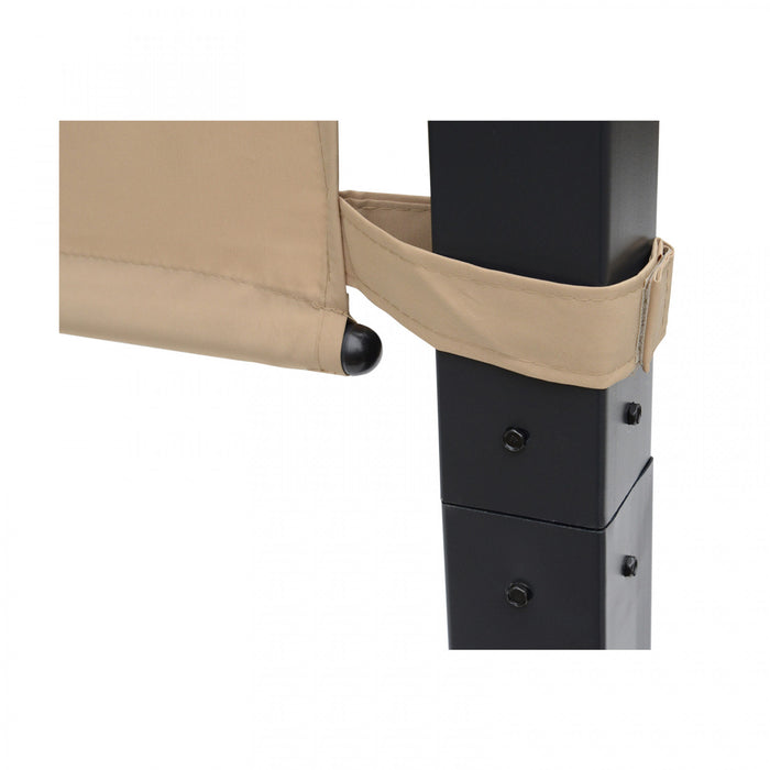 Gazebo De Jardin Pour Pergola Retractable Exterieur De 9 Pi X 8 Pi Avec Deux Auvents Lateraux Reglables Pare-soleil Au-dessus De L'arriere-cour Couverture D'auvent De Jardin Kaki