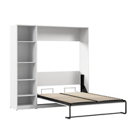 Lit double escamotable Claremont de Bestar à 5 tablettes - blanc