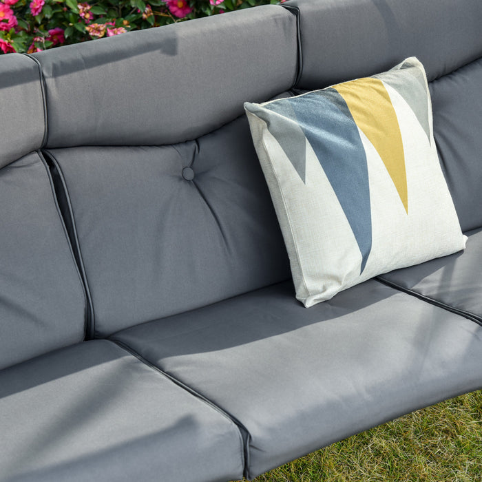 Chaise Pivotante Outsunny A 3 Places Chaise Pivotante En Acier Avec Auvent Reglable, Tables Basses Et Coussin Pour Jardin Patio