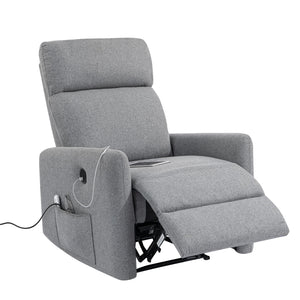 Fauteuil d’appoint à inclinaison électrique Kai de DHP en lin avec massage et chaleur - gris foncé