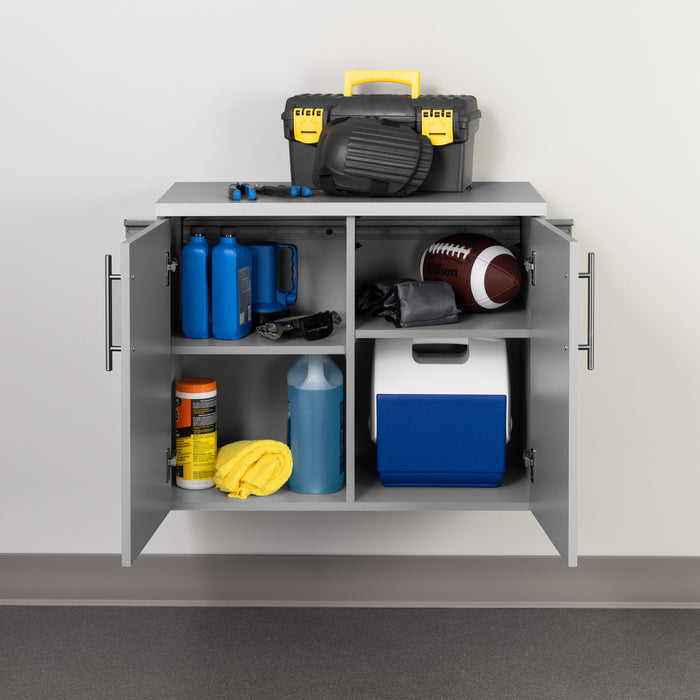 Armoire de plancher HangUps avec rangement - gris clair