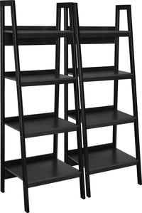 Grande bibliothèque de style échelle Lawrence d’Ameriwood Home 2 pièces à 4 tablettes - noire