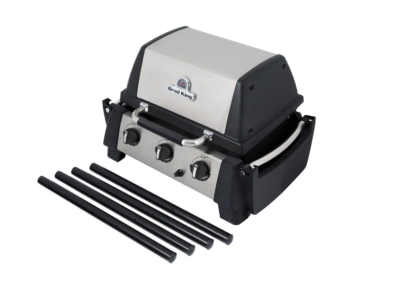 Gril à gaz propane Porta-ChefMC 320 en acier inoxydable et noir de Broil King - 952654