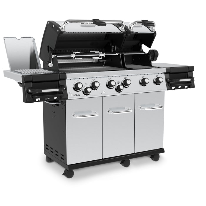 Gril à gaz naturel RegalMC S 690 PRO IR de Broil King avec brûleur latéral à infrarouge et brûleur arrière de rôtisserie - 957947