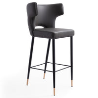 Tabouret bar Holguin de Manhattan Comfort de 41,34 po en bois - gris, noir et doré