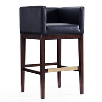 Tabouret bar Kingsley de Manhattan Comfort de 38 po en hêtre - noir et noyer foncé