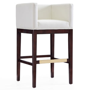 Tabouret bar Kingsley de Manhattan Comfort de 38 po en hêtre - ivoire et noyer foncé