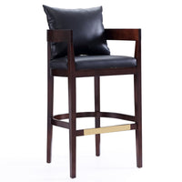 Tabouret bar Ritz de Manhattan Comfort de 38 po en hêtre - noir et noyer foncé
