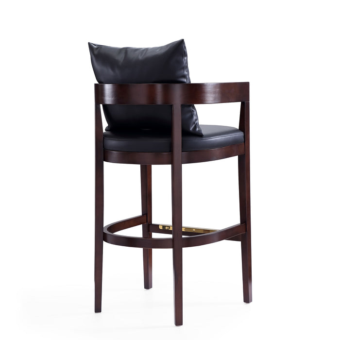 Tabouret bar Ritz de Manhattan Comfort de 38 po en hêtre - noir et noyer foncé