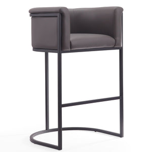 Tabouret bar Cosmopolitan de Manhattan Comfort de 37,8 po en métal - galet et noir