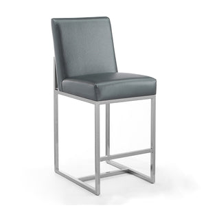 Tabouret bar Element de Manhattan Comfort de hauteur comptoir de 37,2 po en chrome poli et en acier inoxydable - graphite