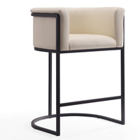 Tabouret bar Cosmopolitan de Manhattan Comfort de hauteur comptoir de 33,8 po en métal - crème et noir