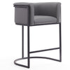 Tabouret bar Cosmopolitan de Manhattan Comfort de hauteur comptoir de 33,8 po en métal - gris et noir