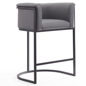 Tabouret bar Cosmopolitan de Manhattan Comfort de hauteur comptoir de 33,8 po en métal - gris et noir