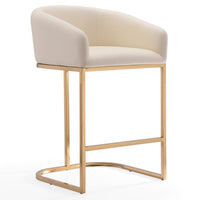 Tabouret bar Louvre de Manhattan Comfort de hauteur comptoir de 36 po en acier inoxydable - crème et doré titane