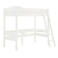 Lit mezzanine simple Harlan de DHP avec bureau et échelle - blanc