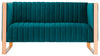 Causeuse Trillium de Manhattan Comfort de 57,48 po en velours - bleu turquoise et dorée