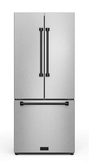 Réfrigérateur collection Gordon Ramsay de Thor Kitchen de 30 po et de 17,5 pi3 de profondeur comptoir à portes françaises - RF3017FFD99-BLK