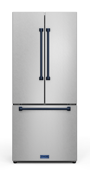 Réfrigérateur collection Gordon Ramsay de Thor Kitchen de 30 po et de 17,5 pi3 de profondeur comptoir à portes françaises - RF3017FFD99-BLU