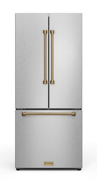 Réfrigérateur collection Gordon Ramsay de Thor Kitchen de 30 po et de 17,5 pi3 de profondeur comptoir à portes françaises - RF3017FFD99-BRZ