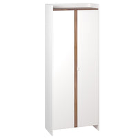 Armoire de rangement Ratzer de Manhattan Comfort de style moderne du milieu du 20e siècle avec 11 tablettes - blanche et brune