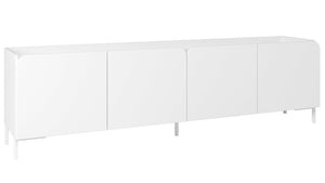 Meuble pour téléviseur Bogardus de Manhattan Comfort de 70,86 po de style moderne du milieu du 20e siècle avec 4 tablettes - blanc