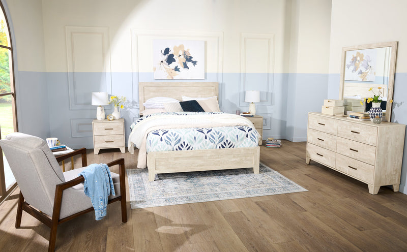 Miroir de commode de chambre à coucher Arbor - bois de grève blanc
