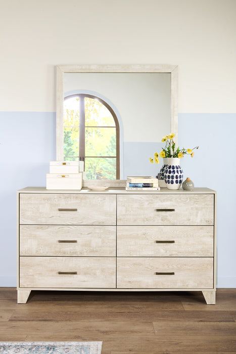Miroir de commode de chambre à coucher Arbor - bois de grève blanc