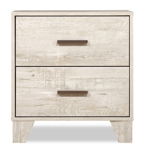 Table de nuit Arbor de 20,1 po (L) x 23,8 po (H) à 2 tiroirs - bois de grève blanc