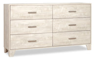  Commode de chambre à coucher Arbor de 58,7 po (L) x 33,3 po (H) à 6 tiroirs - bois de grève blanc