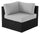 Fauteuil en coin Barbados pour la terrasse à l’extérieur - osier en résine tressé à la main, résistant aux rayons UV et aux intempéries - noir et gris