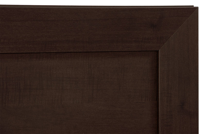 Ensemble de chambre à coucher Yorkdale 5 pièces avec lit à panneau, commode et miroir, brun - format grand lit