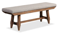  Banc de salle à manger Cedar de 60 po (L) en pin et tissu de polyester, avec base à tréteaux - brun