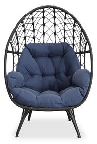  Fauteuil en forme d’œuf Coco pour la terrasse et l’extérieur - bleu