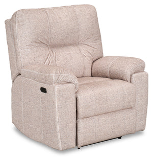 Fauteuil à inclinaison électrique Dawson de 40 po fabriqué au Canada en tissu avec port USB - beige