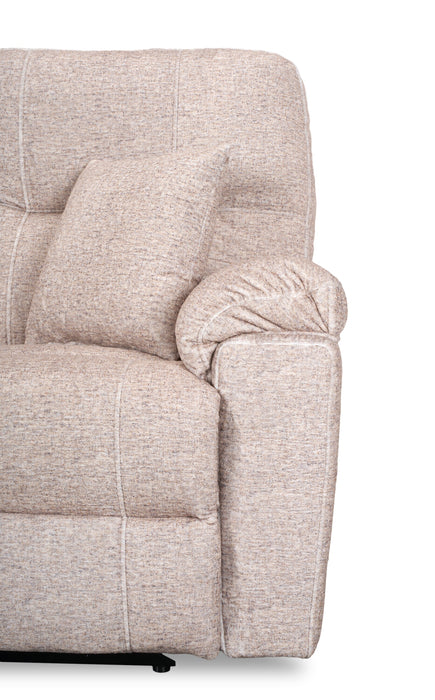Fauteuil à inclinaison électrique Dawson de 40 po fabriqué au Canada en tissu avec port USB - beige