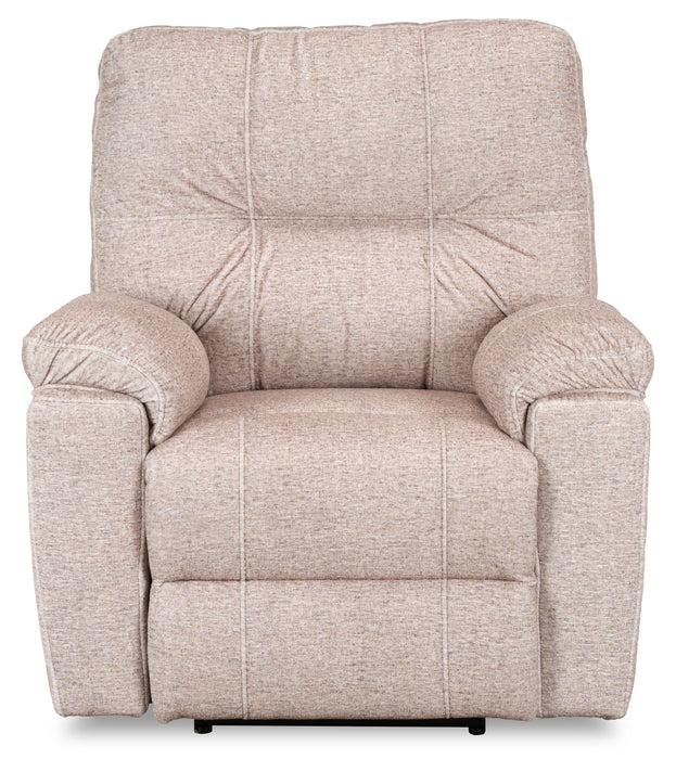 Fauteuil à inclinaison électrique Dawson de 40 po fabriqué au Canada en tissu avec port USB - beige