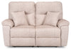 Causeuse à inclinaison électrique Dawson de 64 po fabriquée au Canada en tissu avec port USB et coussins décoratifs - beige