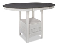  Table de salle à manger Dena de hauteur comptoir - blanche et grise 