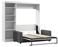 Lit double escamotable Pur de Bestar avec 10 tablettes et sofa - blanc