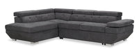  Sofa-lit sectionnel de gauche Element avec tissu d’apparence lin - gris