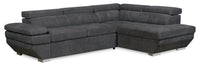  Sofa sectionnel de droite Element avec tissu d’apparence lin - gris