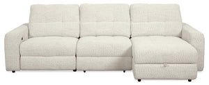 Sofa sectionnel modulaire à coulissement et inclinaison électriques de droite Elevate de Scott Living 3 pièces en tissu de chenille - beige