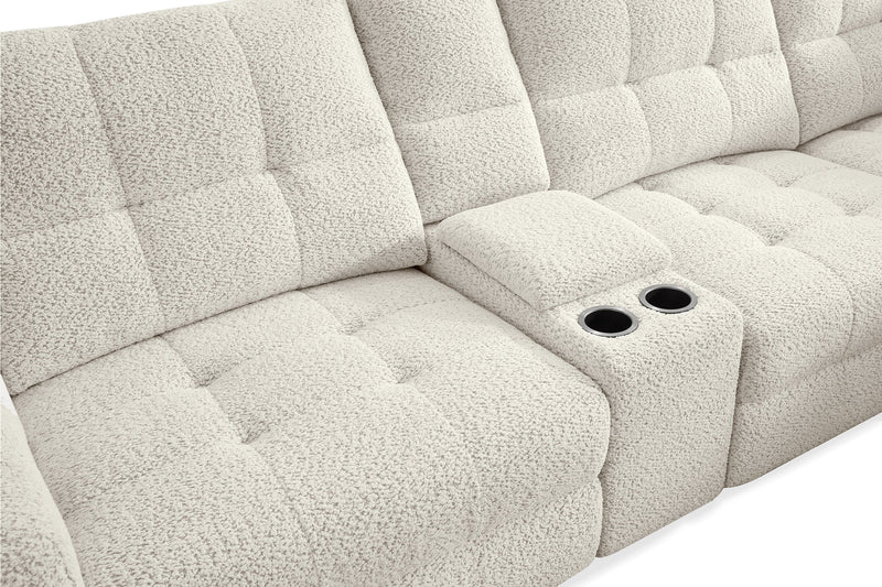 Sofa sectionnel modulaire à inclinaison électrique en forme de L Elevate de Scott Living 6 pièces avec console de rangement - beige