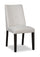 ["Chaise de salle à manger Emery en tissu de polyester - grise"]