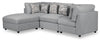 Sofa sectionnel Evolve avec pouf - gris